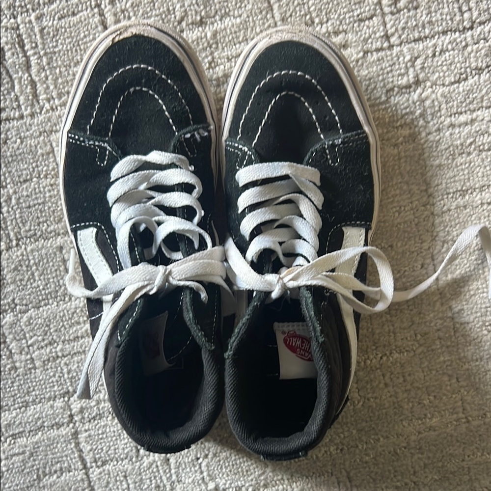 Vans Kids Black and White High-Top Sneakers